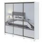 Imagem de Guarda Roupa Casal Ambiente Spazio com Espelho Super Glass 270 Branco Brilho e Pés - Lopas