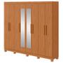 Imagem de Guarda Roupa Casal Andara Soft com Espelho e Pés com Cômoda Gaveteiro Urban Amêndoa Clean  Lopas
