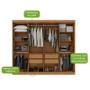 Imagem de Guarda Roupa Casal Andara Soft com Espelho e Pés com Cômoda Gaveteiro Urban Amêndoa Clean  Lopas