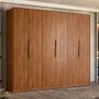Imagem de Guarda Roupa Casal Atrice 6 Portas Nogueira Touch Demóbile - Demartêz