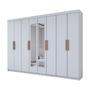 Imagem de Guarda-Roupa Casal Aurora 8 Portas 4 Gavetas com Espelho Branco Neve - Panorama Móveis