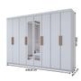 Imagem de Guarda-Roupa Casal Aurora 8 Portas 4 Gavetas com Espelho Branco Neve - Panorama Móveis