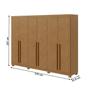 Imagem de Guarda-Roupa Casal Bertha 6 Portas 4 Gavetas Amêndoa Clean - Moveis Lopas