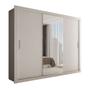 Guarda-Roupa Casal Carol 3 Portas de Correr com Espelho 4 Gavetas Branco - Panorama Móveis Imagem de Guarda-Roupa Casal Carol 3 Portas de Correr com Espelho 4 Gavetas Branco - Panorama Móveis