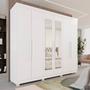 Imagem de Guarda-Roupa Casal Casal 6 Portas 3 Gavetas com Espelho com Pés Roma Espresso Móveis