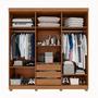 Imagem de Guarda-Roupa Casal Casal 6 Portas 3 Gavetas com Espelho com Pés Roma Espresso Móveis