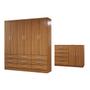 Imagem de Guarda-Roupa Casal Chloe 6 Portas 9 Gavetas com Cômoda 2 Portas 5 Gavetas Cinamomo - Panorama Móveis