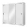 Imagem de Guarda Roupa Casal City 3 Portas 4 Gavetas com Espelho Flex Branco/Ônix - Maxel