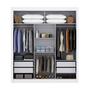 Imagem de Guarda Roupa Casal City 3 Portas 4 Gavetas com Espelho Flex Branco/Ônix - Maxel