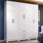 Imagem de Guarda-Roupa Casal City 6 Portas 3 Gavetas Branco - Henn