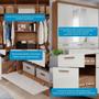 Imagem de Guarda Roupa Casal Com Espelho 100% Mdf 6 Portas 5 Gavetas Porto Panan Móveis Cinamomo/Off White