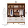 Imagem de Guarda Roupa Casal Com Espelho 100% Mdf 6 Portas 5 Gavetas Porto Panan Móveis Cinamomo/Off White