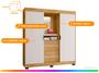 Imagem de Guarda-roupa Casal com Espelho 2 Portas de Correr 4 Gavetas Araplac Sintra CAP24024
