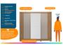Imagem de Guarda-roupa Casal com Espelho 3 Portas de Correr 6 Gavetas Demóbile Lille