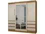 Guarda-roupa Casal com Espelho 4 Portas 6 Gavetas Araplac Sofia Imagem de Guarda-roupa Casal com Espelho 4 Portas 6 Gavetas Araplac Sofia