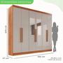 Guarda-roupa Casal com Espelho 6 Portas 2 Gavetas França - Espresso Móveis Imagem de Guarda-roupa Casal com Espelho 6 Portas 2 Gavetas França