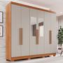 Guarda-roupa Casal com Espelho 6 Portas 2 Gavetas França - Espresso Móveis Imagem de Guarda-roupa Casal com Espelho 6 Portas 2 Gavetas França
