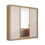 Imagem de Guarda-Roupa Casal com Espelho Residence 3 PT 2 GV Amêndola e Off White