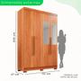 Imagem de Guarda-Roupa Casal com Pé 4 Portas com Espelho 2 Gavetas Recife Sallêto Móveis