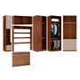 Imagem de Guarda Roupa Casal de Canto 9 Portas 6 Gavetas Nogueira Dourado Connect Prime Luciane Móveis