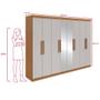 Guarda-roupa Casal Easy Slim 8 Portas Com Espelho Amendoa Clean/Off White - Móveis Lopas Imagem de Guarda-roupa Casal Easy Slim 8 Portas Com Espelho Amendoa Clean/Off White