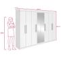 Guarda-roupa Casal Easy Slim 8 Portas Com Espelho Branco - Móveis Lopas Imagem de Guarda-roupa Casal Easy Slim 8 Portas Com Espelho Branco