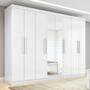 Guarda-roupa Casal Easy Slim 8 Portas Com Espelho Branco - Móveis Lopas Imagem de Guarda-roupa Casal Easy Slim 8 Portas Com Espelho Branco