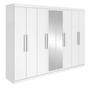 Guarda-roupa Casal Easy Slim 8 Portas Com Espelho Branco - Móveis Lopas Imagem de Guarda-roupa Casal Easy Slim 8 Portas Com Espelho Branco