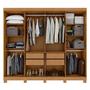 Guarda-roupa Casal Easy Slim 8 Portas Com Pés Amendoa Clean - Móveis Lopas Imagem de Guarda-roupa Casal Easy Slim 8 Portas Com Pés Amendoa Clean