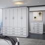 Imagem de Guarda-Roupa Casal Grace 6 Portas 9 Gavetas com Cômoda 1 Porta 5 Gavetas Branco - Panorama Móveis