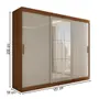 Imagem de Guarda-Roupa Casal Harvard 3 Portas 2 Gavetas com Espelho 100% Mdf Off White/Nogueira - Panorama Móveis