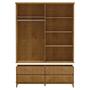 Imagem de Guarda-Roupa Casal Linha Prata Freijó 4 Portas Espelhos 4 Gavetas Madeira Pinus com MDF - Finestra