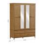 Imagem de Guarda-Roupa Casal Linha Prata Freijó 4 Portas Espelhos 4 Gavetas Madeira Pinus com MDF - Finestra