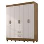 Imagem de Guarda Roupa Casal Lite 6 Portas Nature Off White - Móveis Leão