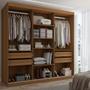 Imagem de Guarda-Roupa Casal Lorient 3 Portas 4 Gavetas com Espelho 100% Mdf Cinamomo/Off White - Panorama Móveis