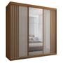 Imagem de Guarda-Roupa Casal Lorient 3 Portas 4 Gavetas com Espelho 100% Mdf Cinamomo/Off White - Panorama Móveis