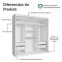 Imagem de Guarda-Roupa Casal Madesa Reno 3 Portas de Correr com Espelho