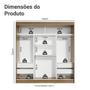 Imagem de Guarda-Roupa Casal Madesa Reno 3 Portas de Correr com Espelho
