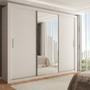 Imagem de Guarda-Roupa Casal Melissa 3 Portas com Espelho Branco - Panorama Móveis