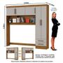 Imagem de Guarda Roupa Casal Modulado 5 Portas com Cama Hercules 4 Portas 4 Gavetas Cinamomo com Off White