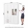 Imagem de Guarda-Roupa Casal Modulado 5 Portas com Cama Hercules 4 Portas 4 Gavetas com Espelho