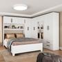 Imagem de Guarda-Roupa Casal Modulado com Cama Hércules 11 Portas 6 Gavetas com Espelho Branco - Carioca Móveis