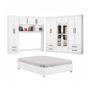 Imagem de Guarda-Roupa Casal Modulado com Cama Hércules 11 Portas 6 Gavetas com Espelho Branco - Carioca Móveis