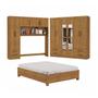 Imagem de Guarda-Roupa Casal Modulado com Cama Hércules 11 Portas 6 Gavetas com Espelho Cinamomo - Carioca Móveis