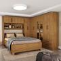 Imagem de Guarda-Roupa Casal Modulado com Cama Hércules 11 Portas 6 Gavetas com Espelho Cinamomo - Carioca Móveis