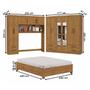 Imagem de Guarda-Roupa Casal Modulado com Cama Hércules 11 Portas 6 Gavetas com Espelho Cinamomo - Carioca Móveis