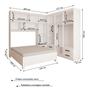 Imagem de Guarda-Roupa Casal Modulado com Cama Paradise 10 Portas com Espelho 6gavetasbranco - Panorama Móveis