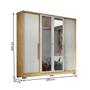 Imagem de Guarda-Roupa Casal Monaco 4 Portas 2 Gavetas com Espelho Marrocos/Off White - Mx Móveis
