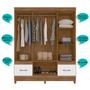 Imagem de Guarda Roupa Casal MS912 4 portas 2 gavetas Castanho Wood - Moval