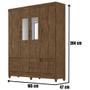 Imagem de Guarda Roupa Casal MS912 Com Espelho 6 Portas Castanho Wood Moval